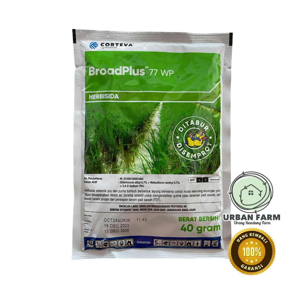 ALLY PLUS 77wp / BROADPLUS 77wp 40 Gram HERBISIDA Pembasmi Hama Gulma Eceng dan Rumput SAWAH