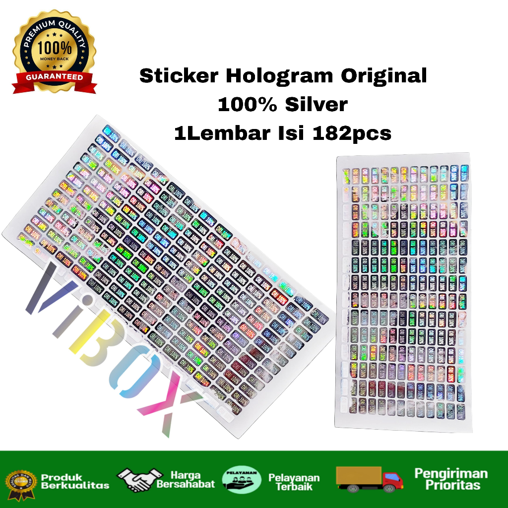 

Sticker Hologram 1 Lembar Isi 182 Titik Ori 100% Stiker Hologram Premium BY. ROBOT STORE JKT