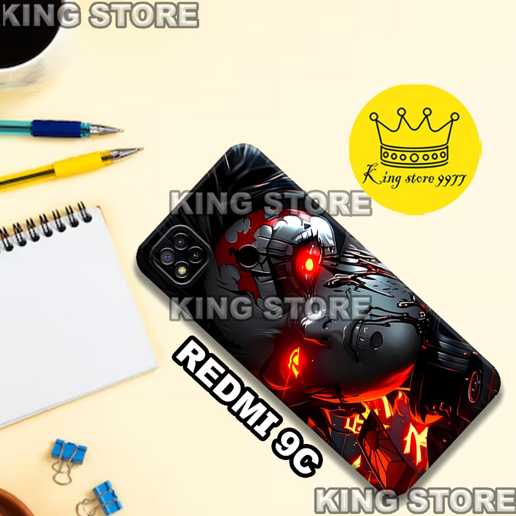 (KS10)  Softcase karet untuk REDMI 9C Motif gambar karakter Anime Demon Slayer/casing REDMI 9C terba