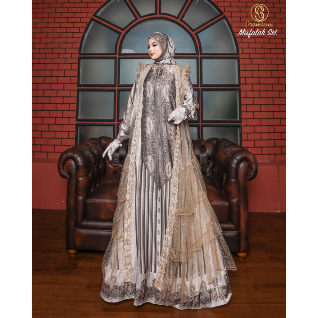 Gamis Syari Mewah Misfalah Set By Soekha Premiyn / Gamis Syari Kekinian / Gamis Syari Premium