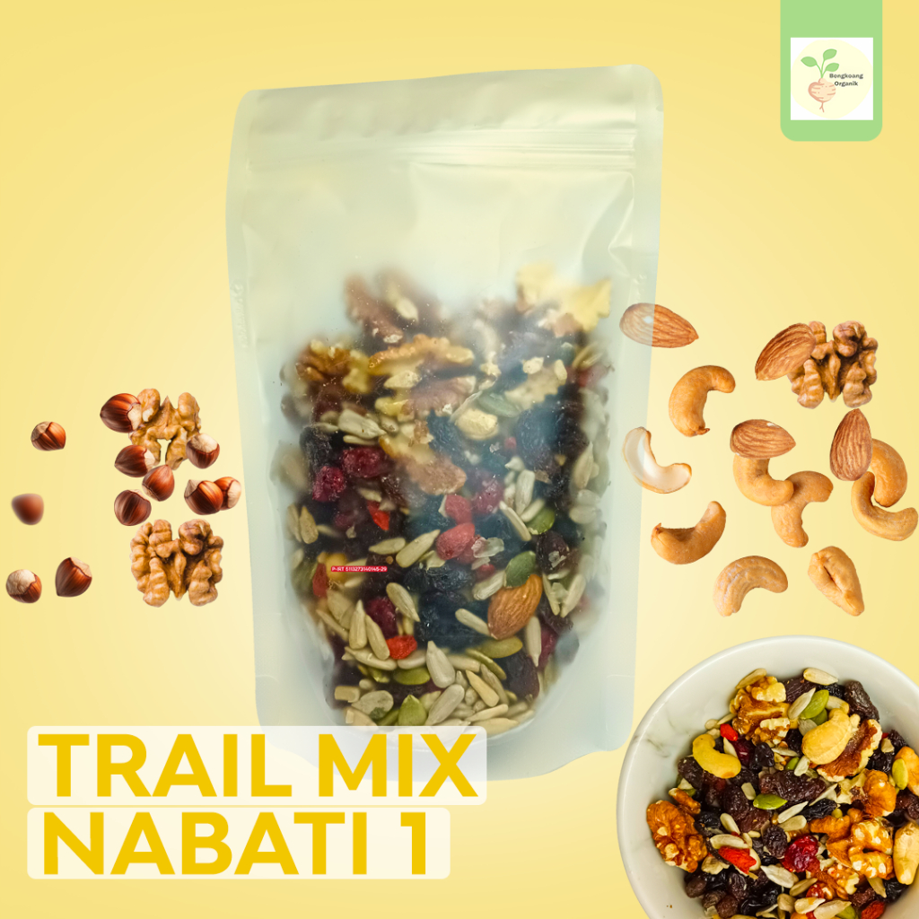 

TRAIL MIX NABATI 125gr - Almond, Gojiberry, Walnut, Cranberry, Raisin, Cashew, Pumpkin Seed, Sunflower Seed