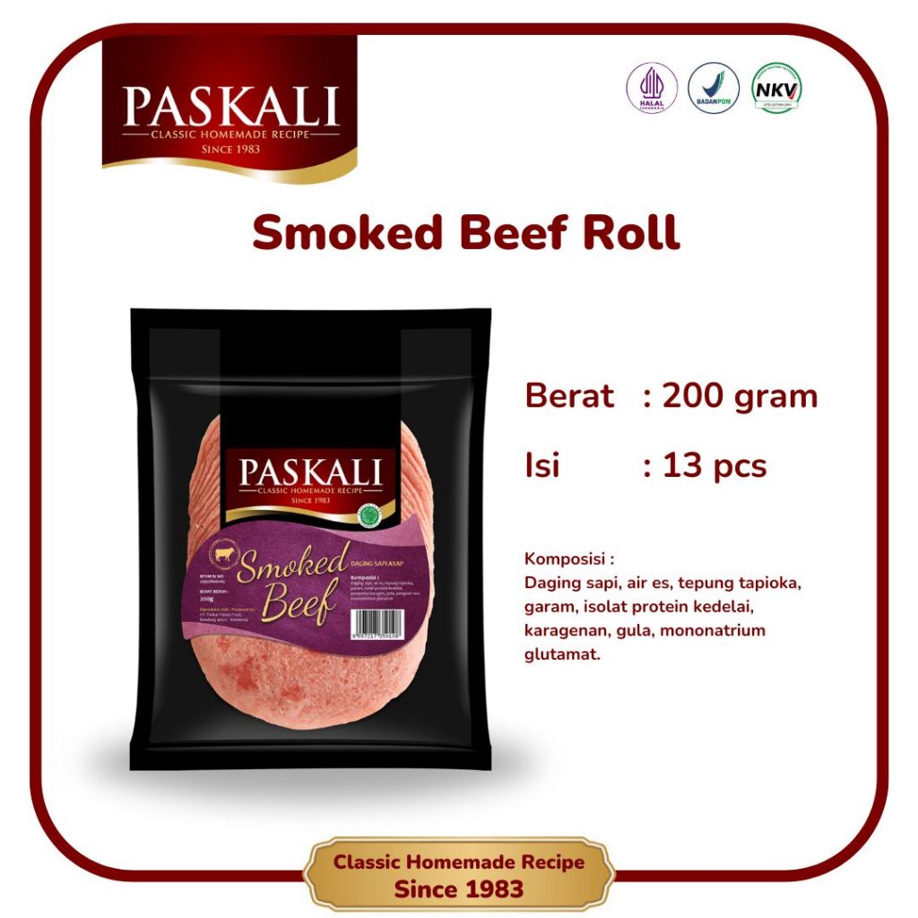 

Paskali Smoked Beef Roll 200 Gram Isi 13 Pcs