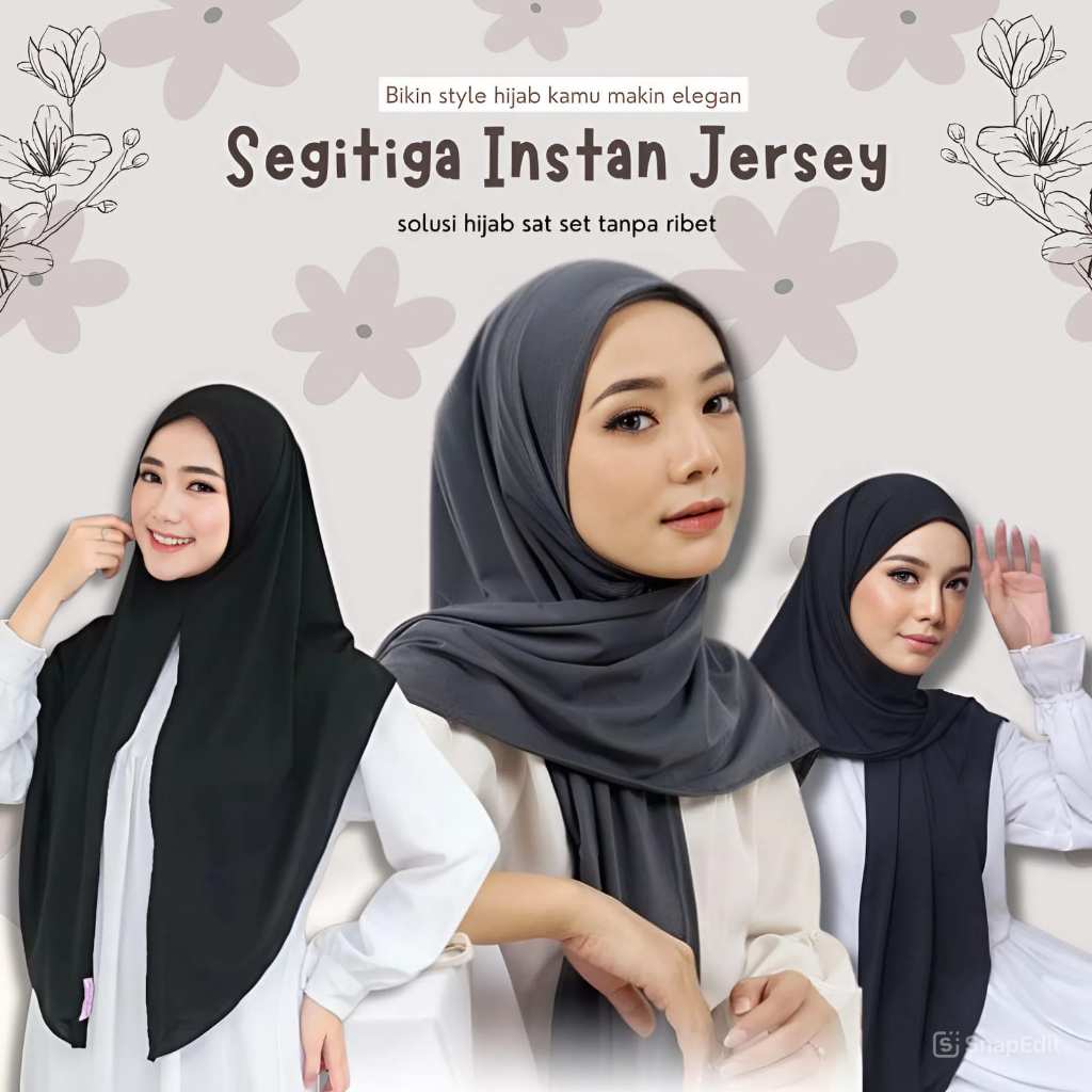 Hijab instan segitiga oval /segitiga jersey hijab instan jersey/ jilbab segitiga instan jersey premi