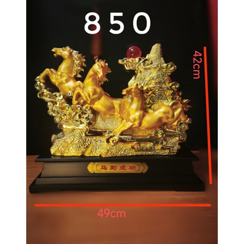 Pajangan Fengshui Patung Kuda / Pajangan Fengshui Hoki / Pajangan Patung Kuda Keberuntungan (850)