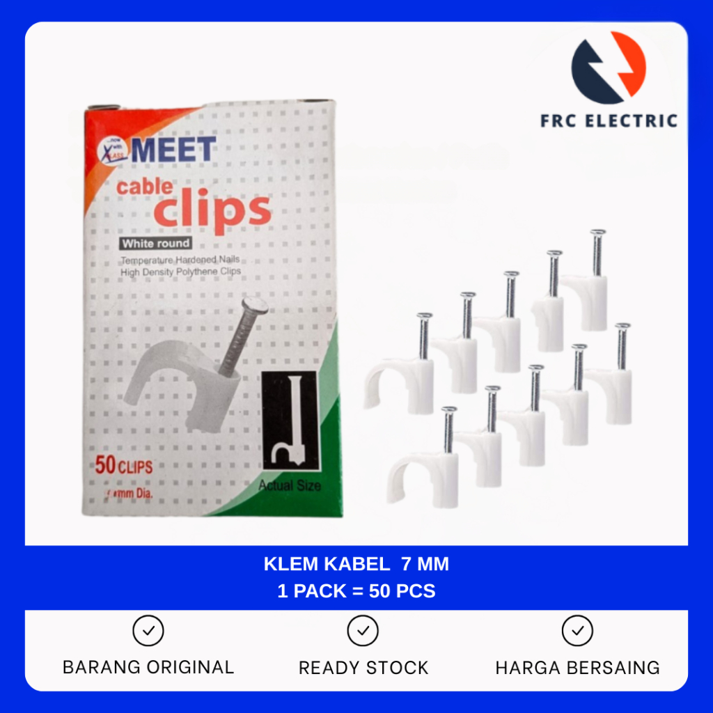 Klem kabel 7 mm - Kabel Paku Listrik - Klip Kabel