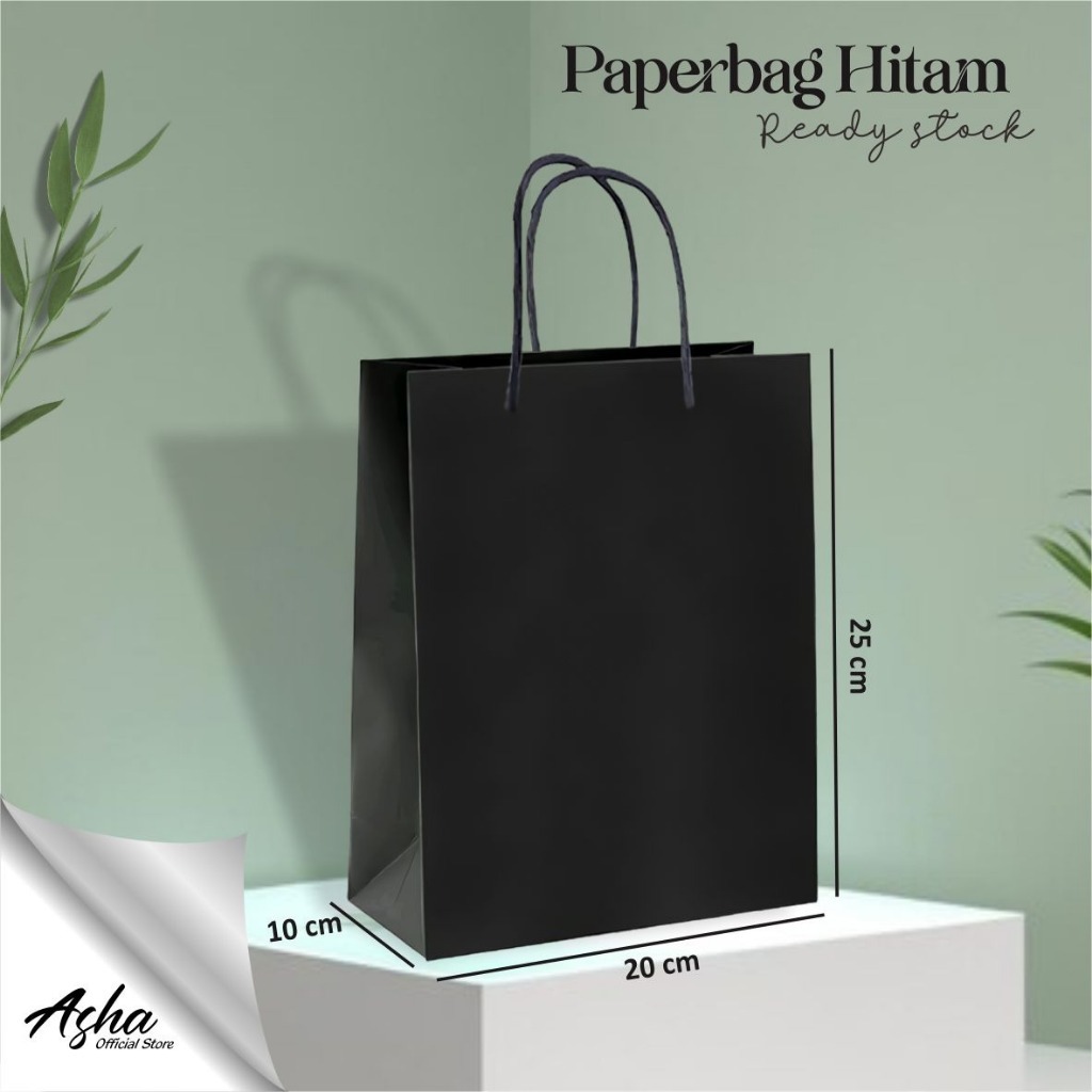 

PAPER BAG HITAM POLOS PREMIUM READY STOCK ECERAN - TAS SOUVENIR PERNIKAHAN BAHAN KERTAS SOFT KARTON