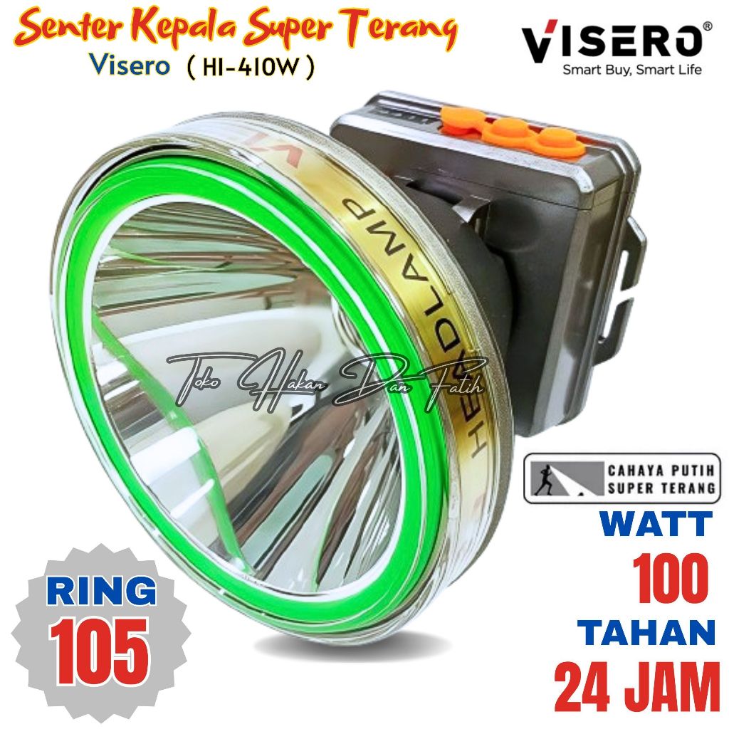 SENTER KEPALA VISERO 100W TIPE HI-410W LL SUPER FAST CHARGER RING 105 ORIGINAL 100%