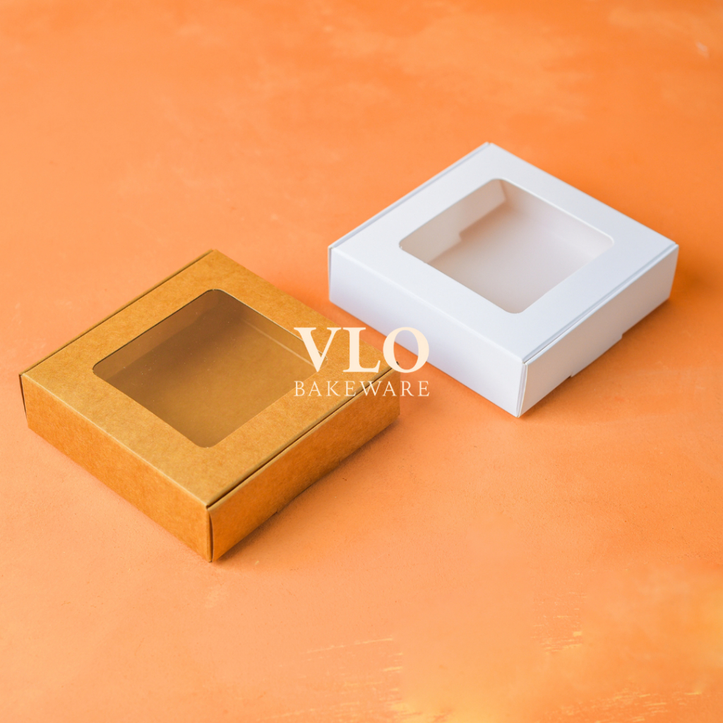 

[1 SET ISI 10 PCS] Kotak kue box cake putih craft | cake box | kotak kue hampers lebaran imlek cny natal