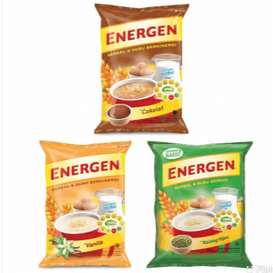

Energen 1 Renceng Isi 10 Sachet (Rasa Vanilla / Coklat / Kacang Hijau)