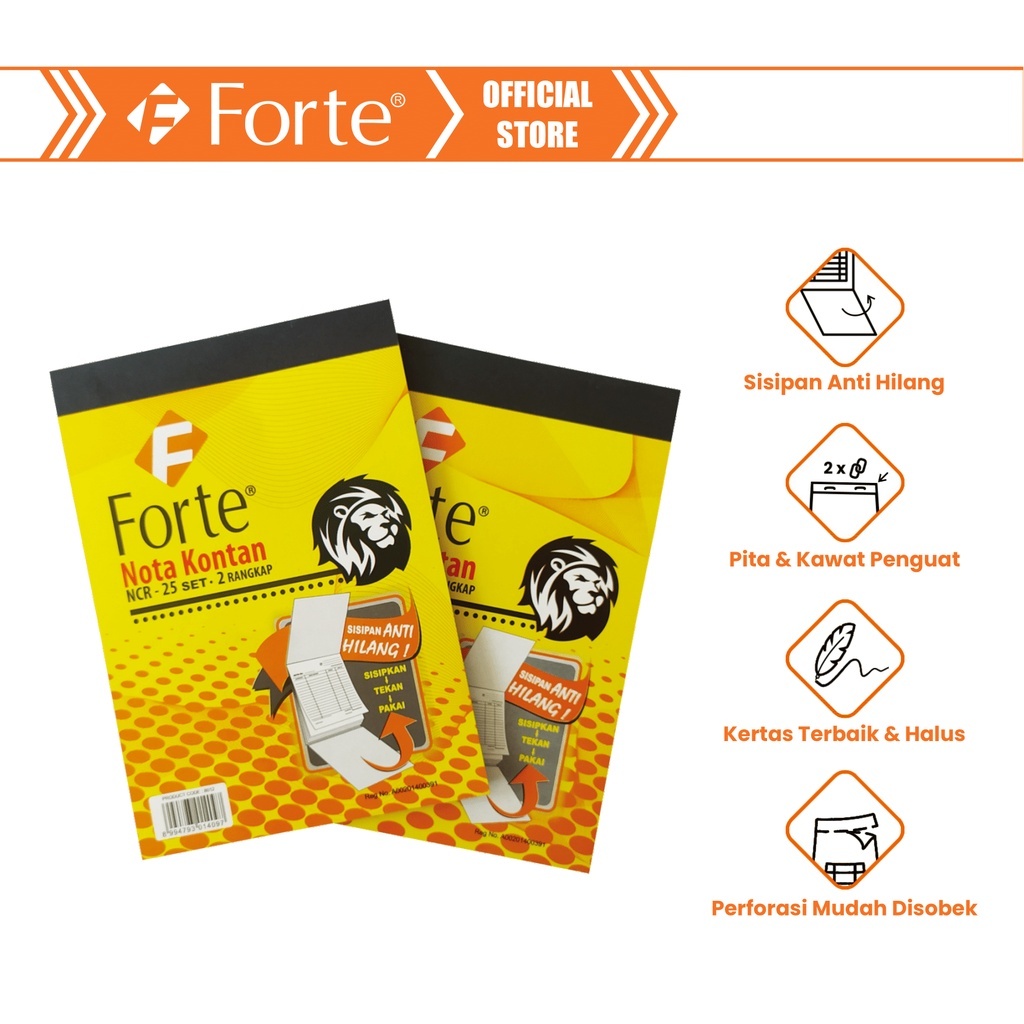 

Nota Forte Nota Kontan Kecil 2 ply 2x Per Buku Isi 25 Lembar
