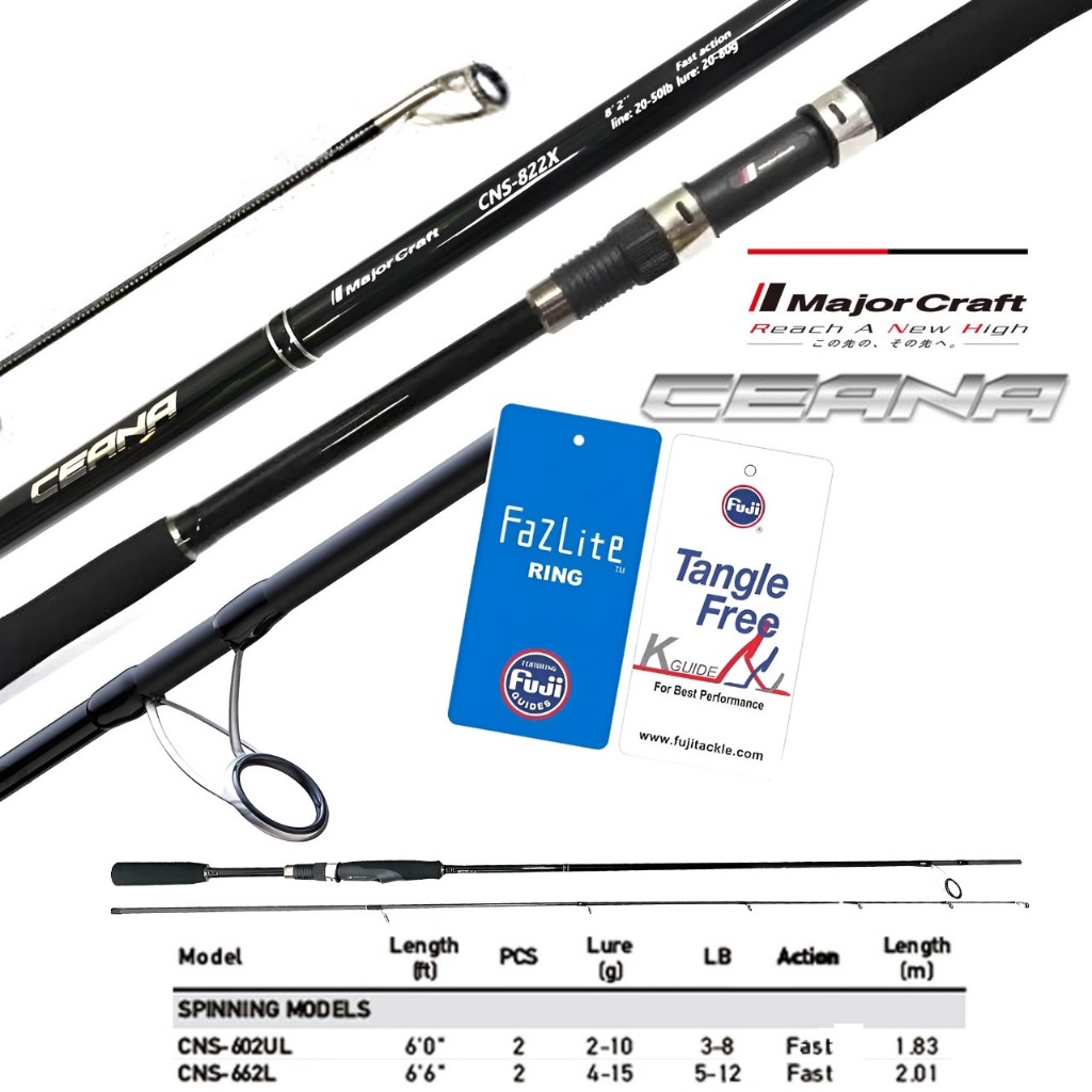 Joran spinning Major Craft Ceana CNS-602UL & CNS-662L