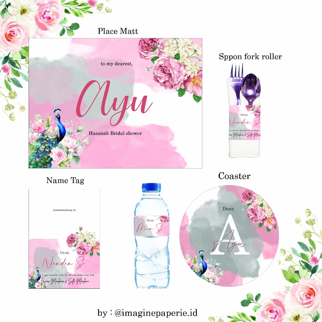 BRIDAL SHOWER NAME TAG / BRIDAL SHOWER PRINTABLE / BRIDAL SHOWER SET TABLE DECOR
