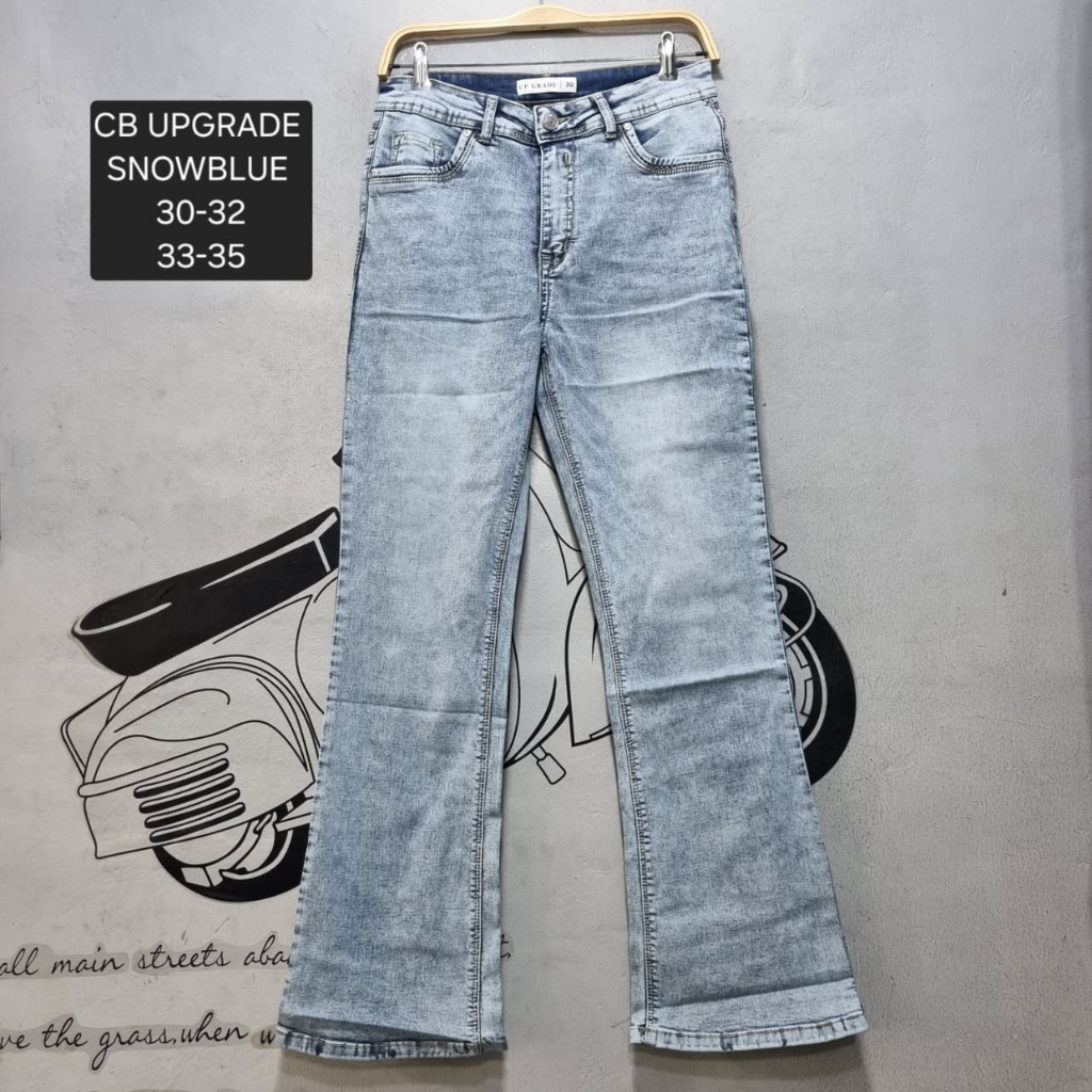 LaMalla - Cutbray Upgrade | Celana Jeans Wanita Cutbray Upgrade Snowblue Best Seller Bahan Melar (St