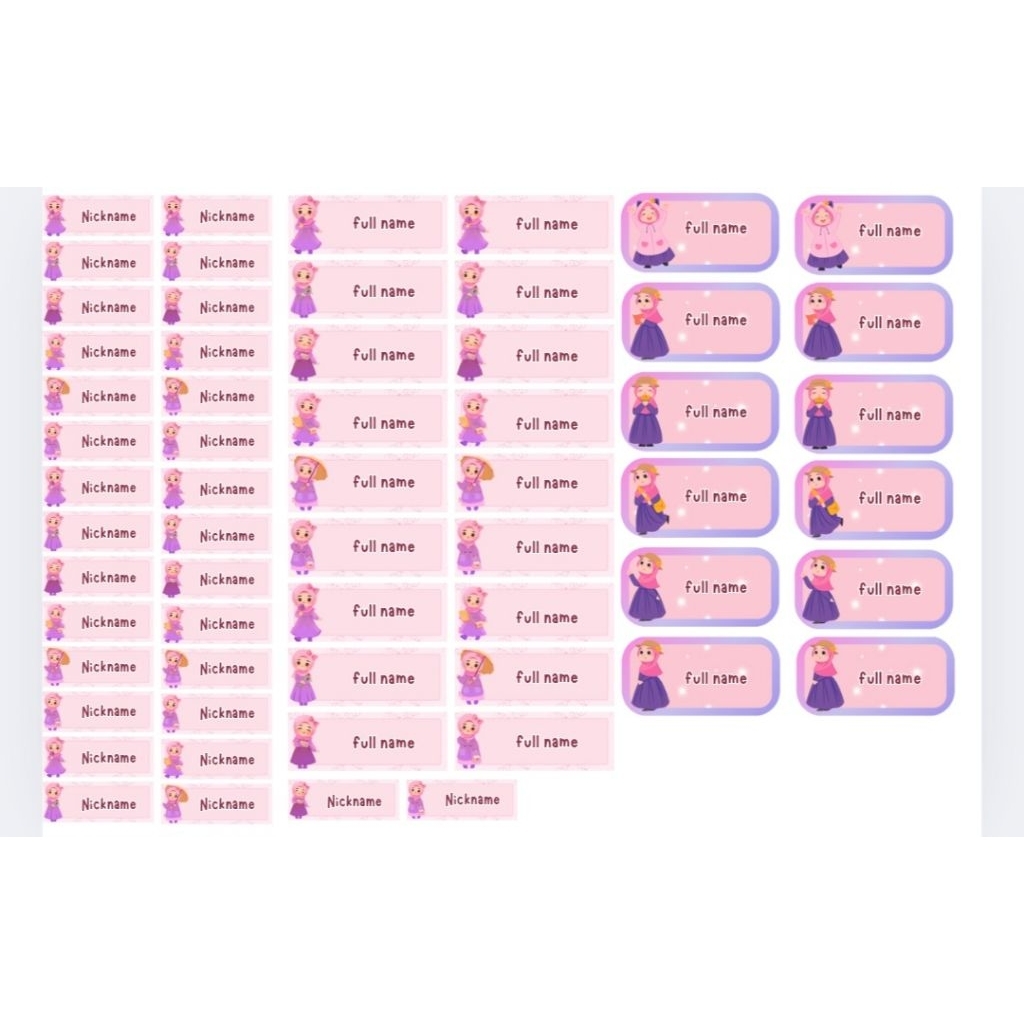 

sticker anak perempuan label sekolah