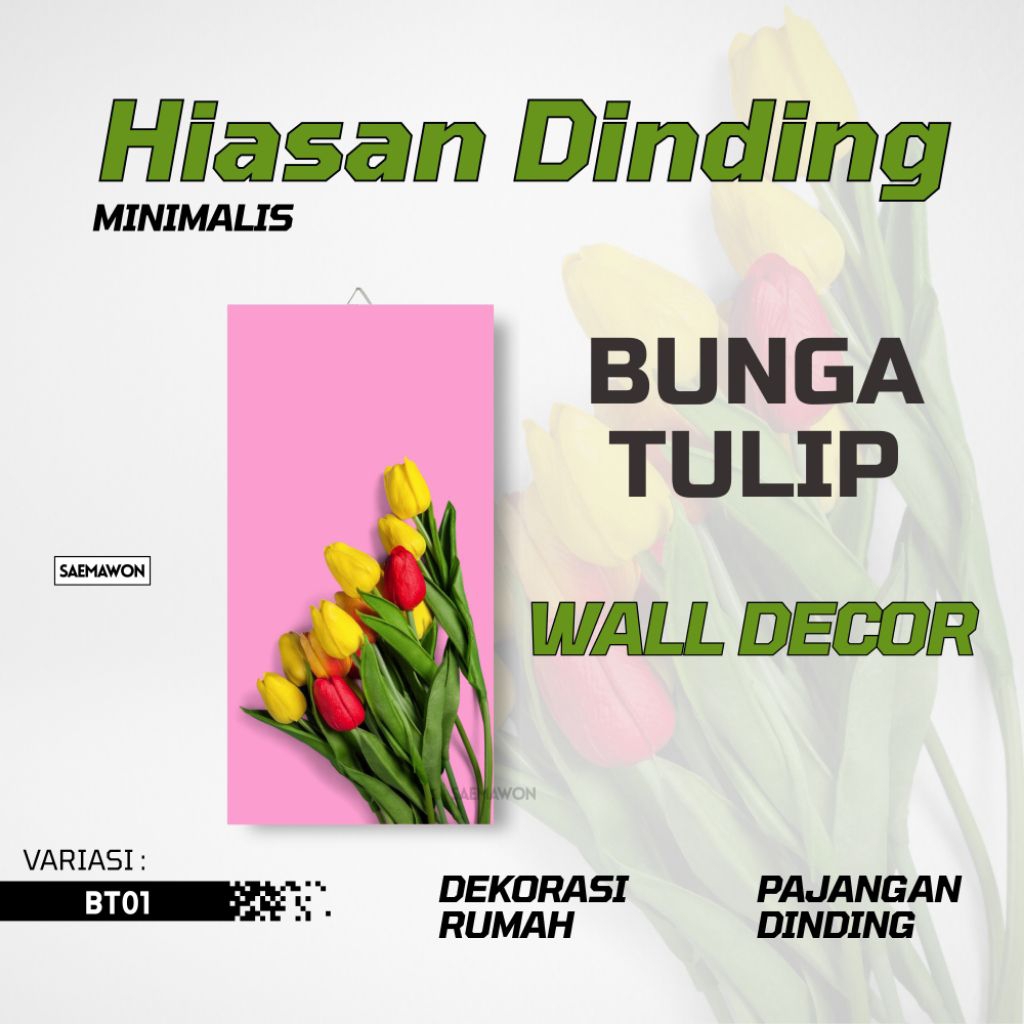 Hiasan dinding ruang tamu Pajangan dinding bunga tulip