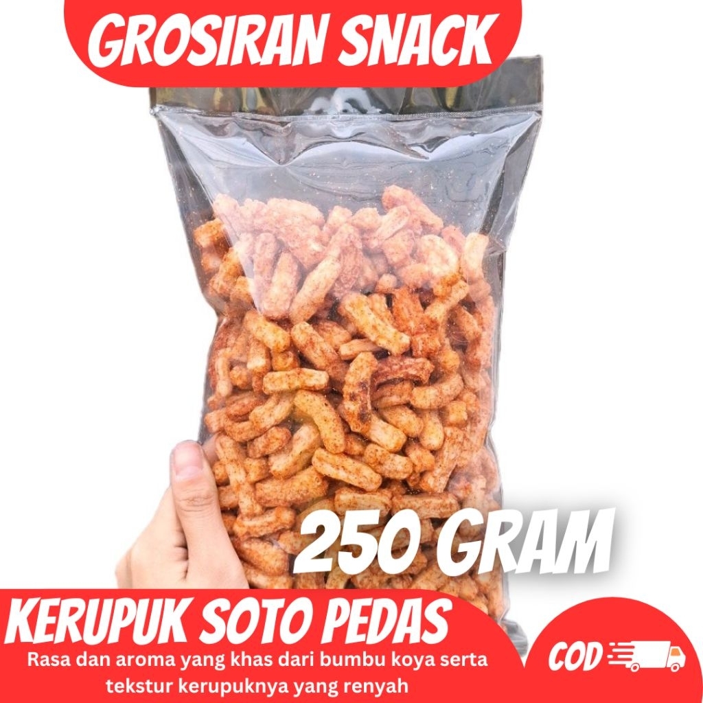 

(250 GRAM) KERUPUK SOTO PEDAS / KERUPUK VIRAL