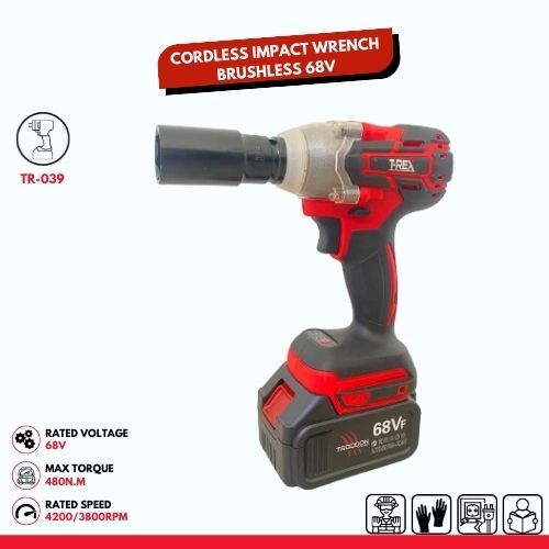 Impact Bor Baterai 68VF Biru Impact Wrench 13mm Mesin Bor Impact Bor Cas Impact Baterai JLD 68V Orig