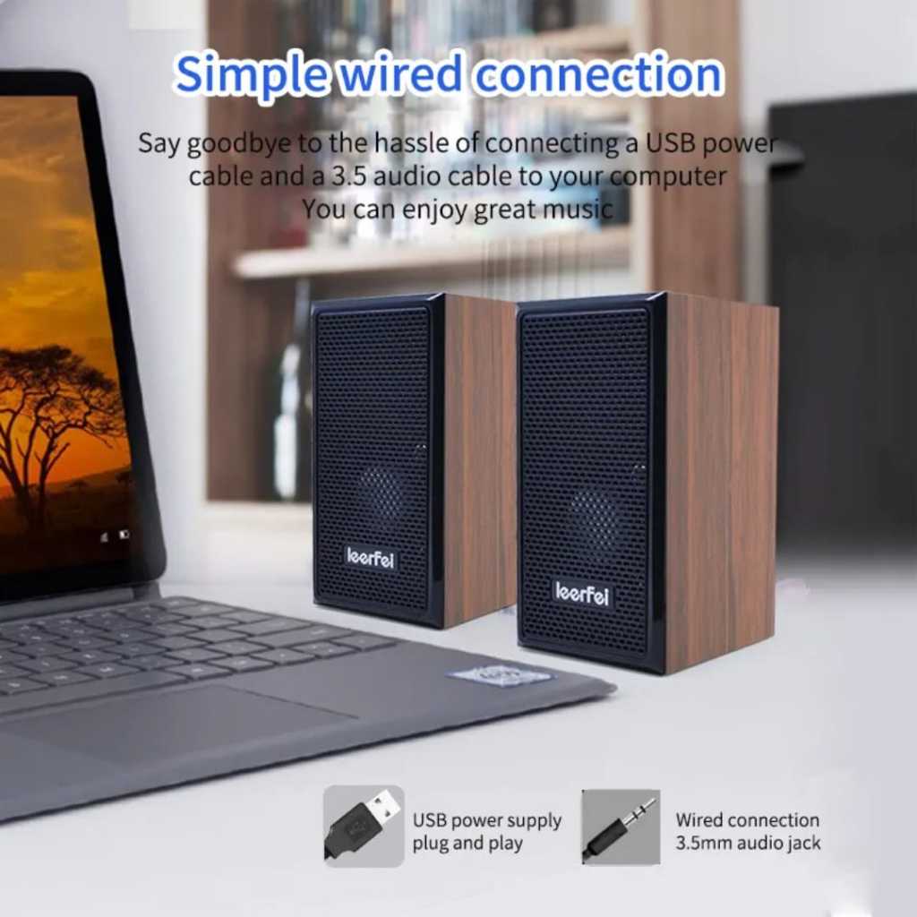 SPEAKER LAPTOP/KOMPUTER SPEAKER USB LEERFEI SPEAKER KOMPUTER-LAPTOP DAN HEADPHONE SUPER BASS