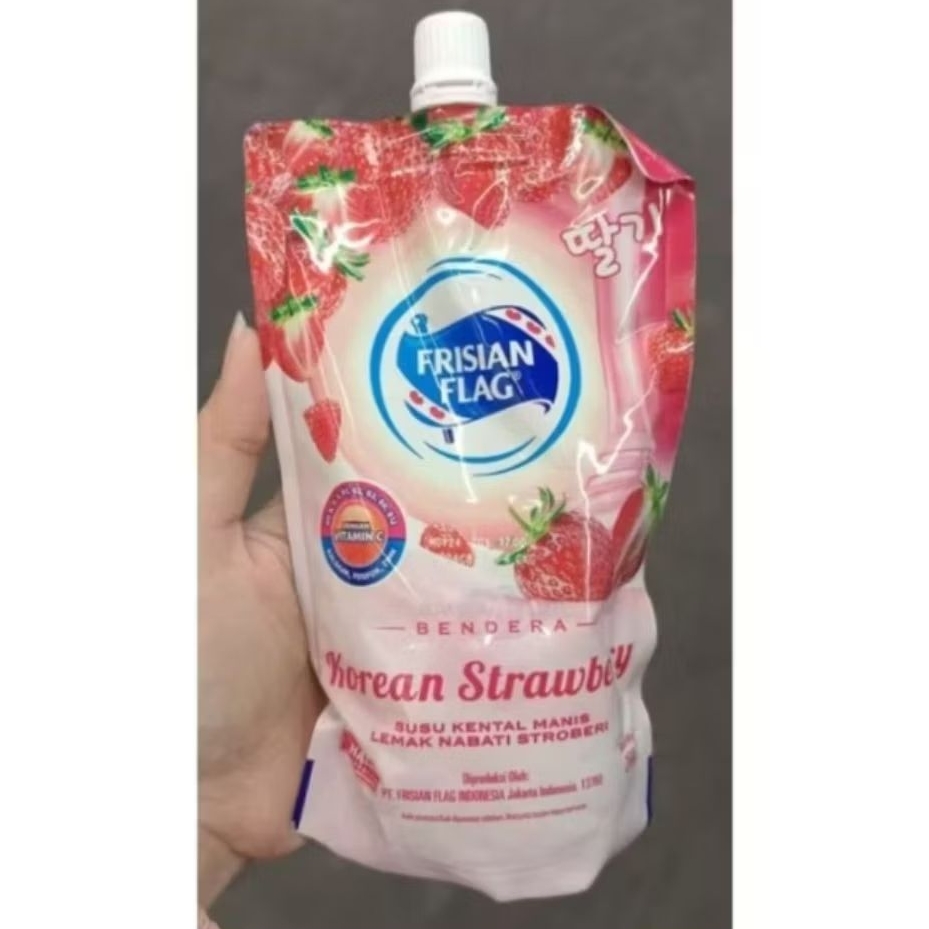 

Frisian flag susu kental manis rasa korean strawberry susu bendera skm