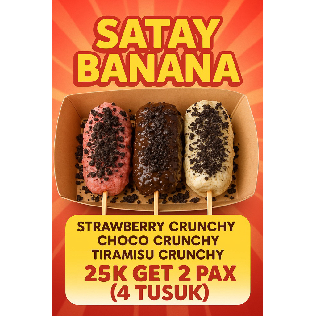 

PROMO!! SATAY BANANA ISI 4 TUSUK
