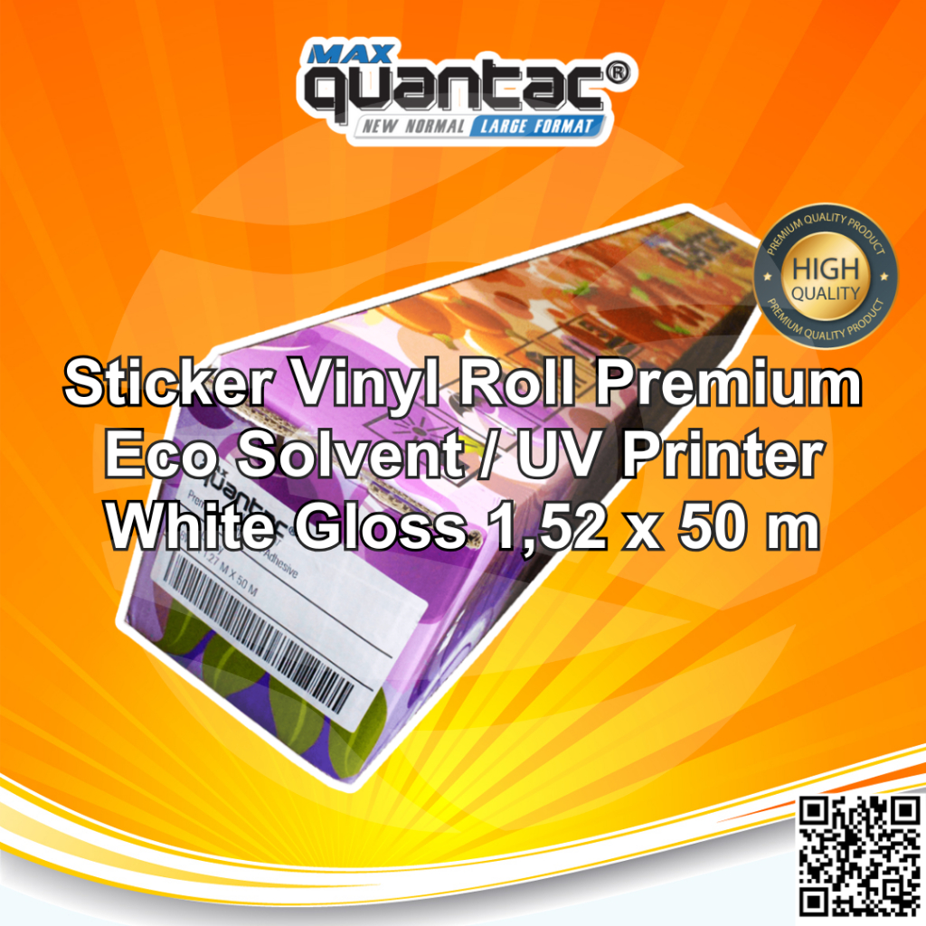 

QUANTAC® MAX 68WX-A Stiker Vinyl Digital Print Eco Solvent / UV Printing / Latex - Indoor/Outdoor 1.52 m x 50 m - Roll