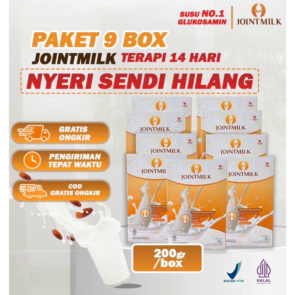 

JOINTMILK Susu Etawa 9 box – Efektif Atasi Nyeri Sendi&Tulang dalam 14 Hari No.1 Glukosamin+Kolagen