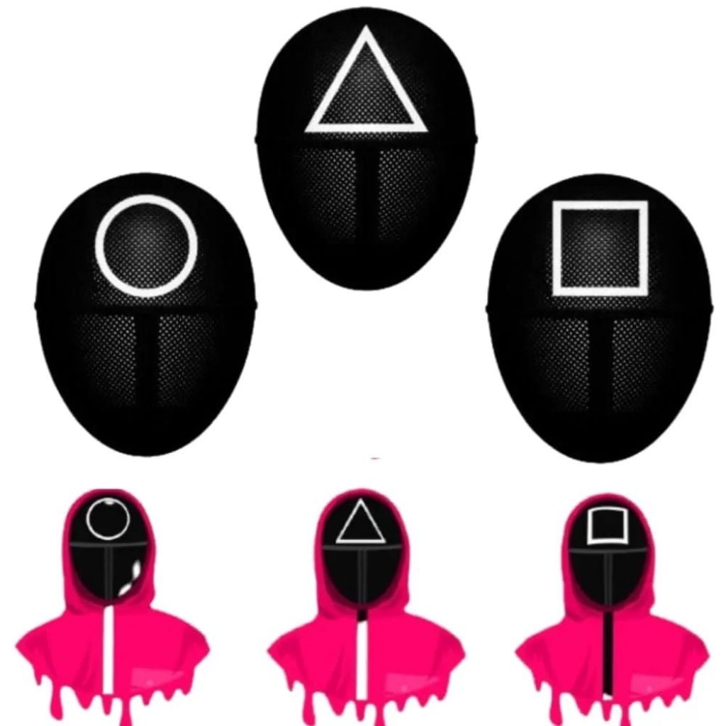 089 Topeng Squid Game Dewasa Dan Anak Anak / Topeng Pesta / Topeng Anak Model Segitiga / Topeng Squi