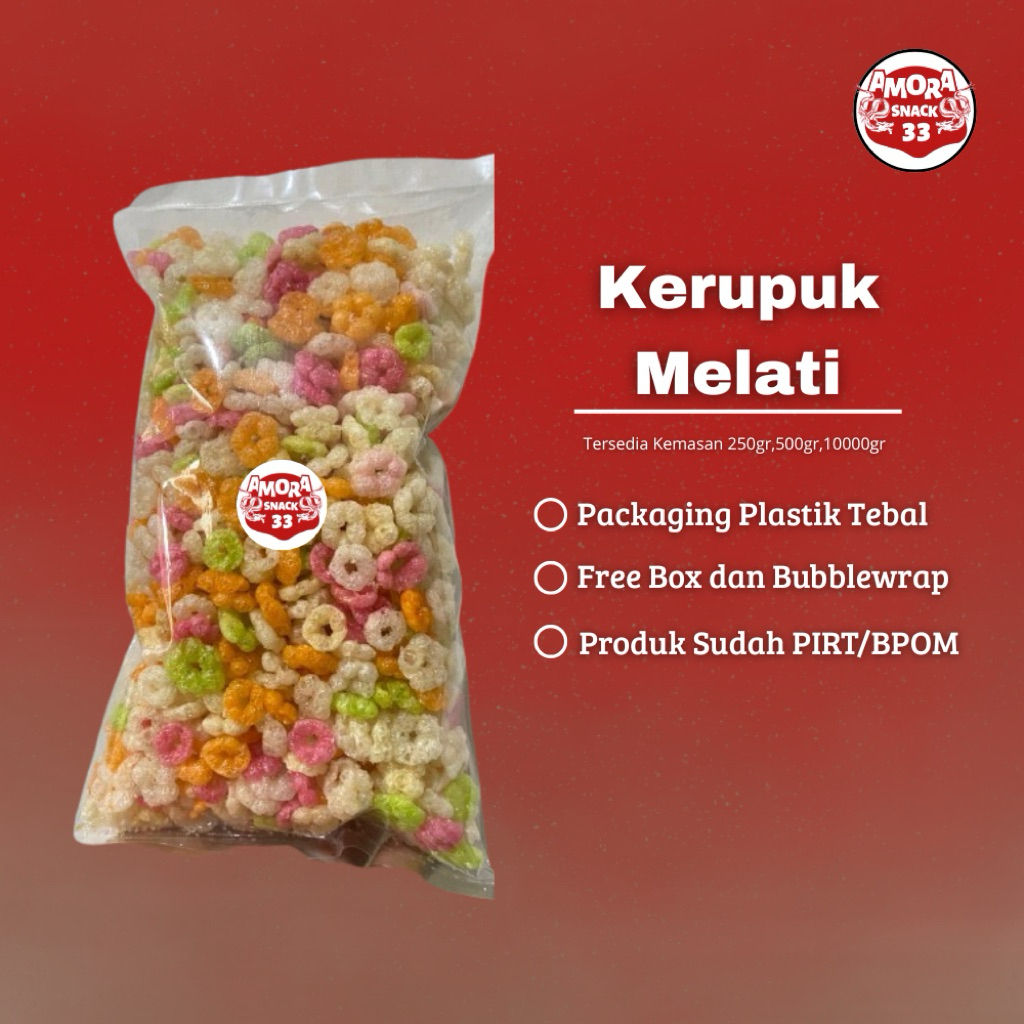

[AMORA SNACK33] KERUPUK MELATI Original (Grosir) 250gr 500gr 1 KG / Cemilan Kekinian
