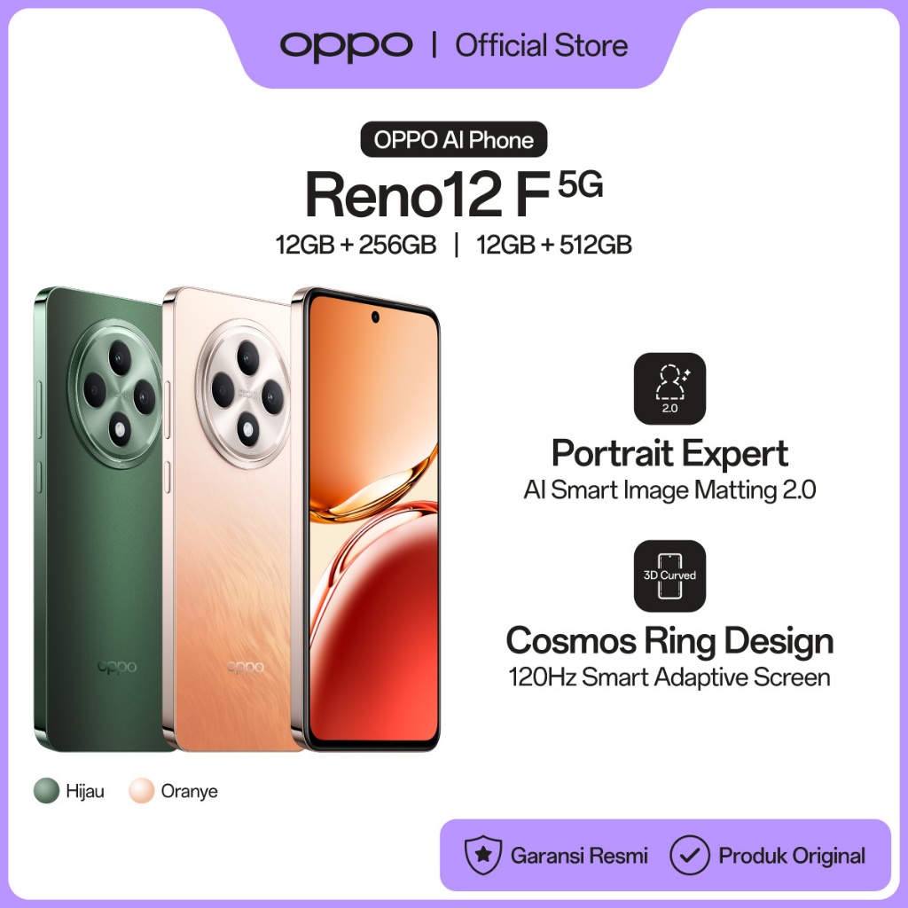 OPPO Reno12 F 5G 12GB+256GB/512GB [AI Potrait Expert, All-Round Armour, Dimensity 6300, 45W SUPERVOO