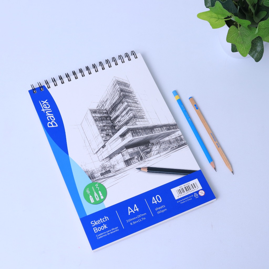 

[Terminal Stationery 01] Bantex Sketchbook A4 160gr / Buku Gambar Sketsa 40 Lembar Model Spiral BK1002