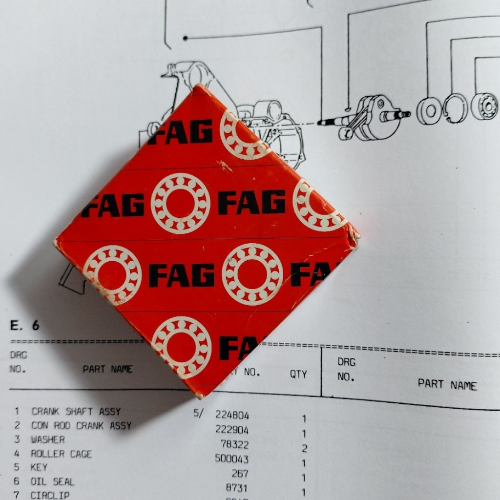 BEARING KRUK AS VESPA CORSA SPECIAL PTS FAG HIGH SPEED GERMANY
