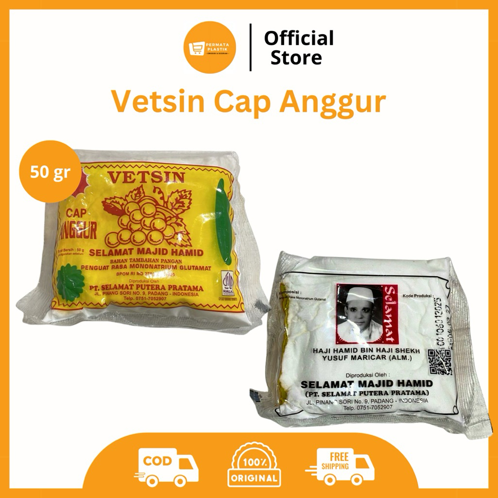 

Vetsin Cap Anggur Micin Khas Minang 50 gr