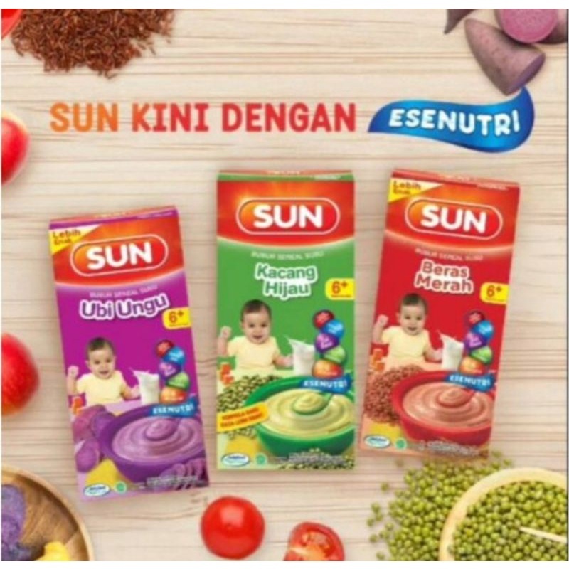 Sun Bubur Sereal Susu 6+ ~ Bubur Bayi Kemasan Dus / Sun Bubur Bayi