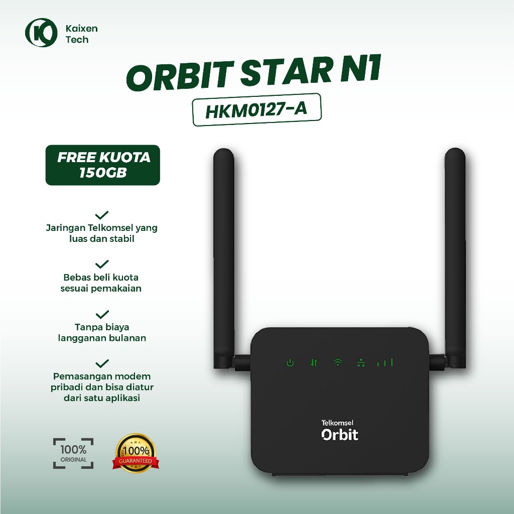 TELKOMSEL ORBIT STAR N1 MODEM WIFI 4G HIGH SPEED FREE KUOTA TELKOMSEL 150GB ORIGINAL