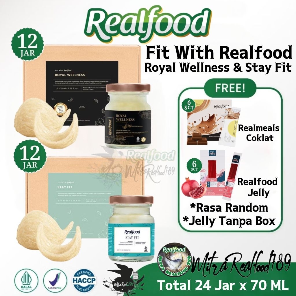 

Realfood Bundle Royal Wellness + Stay Fit 24 Jar ( Minuman Sarang Burung Walet )