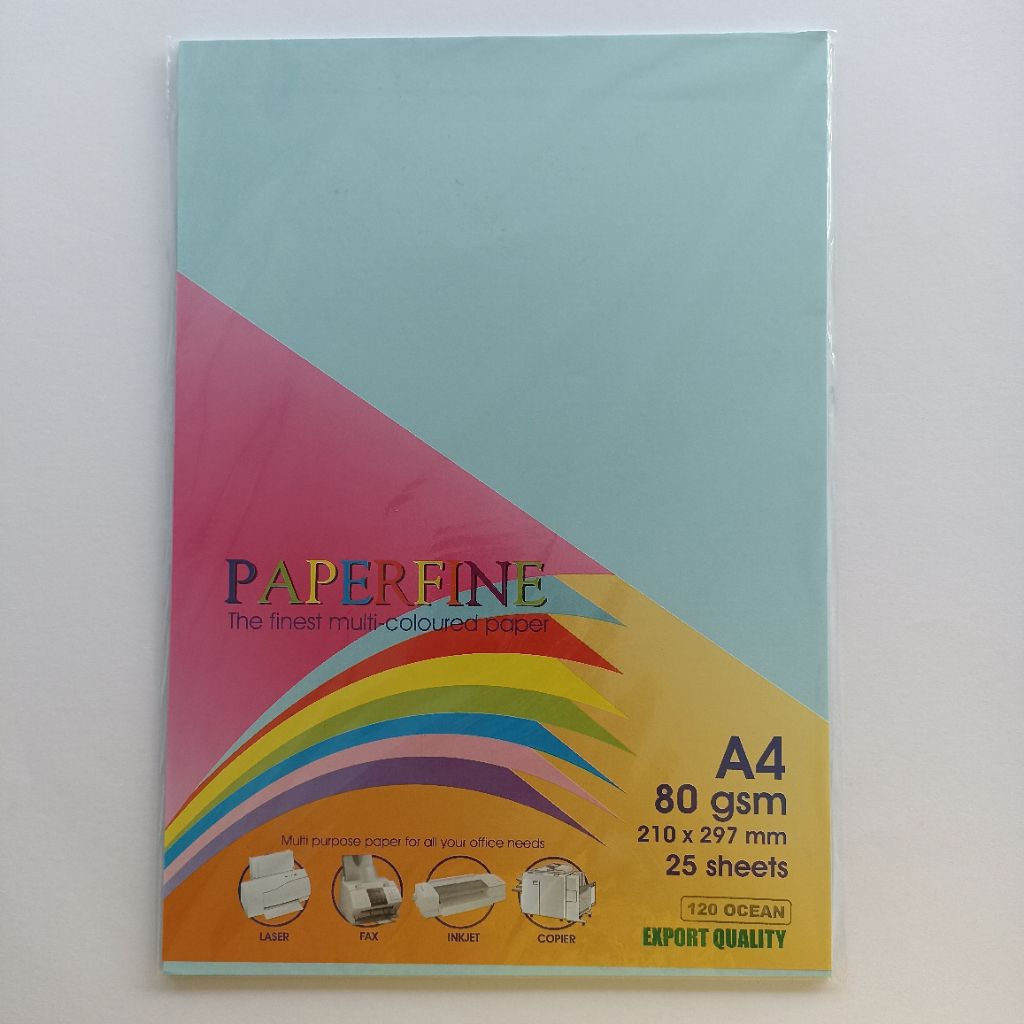 

Paperfine A4 120 Ocean | Kertas A4 Warna Ocean | Hvs A4 80 gsm | Paper Color 210X297mm