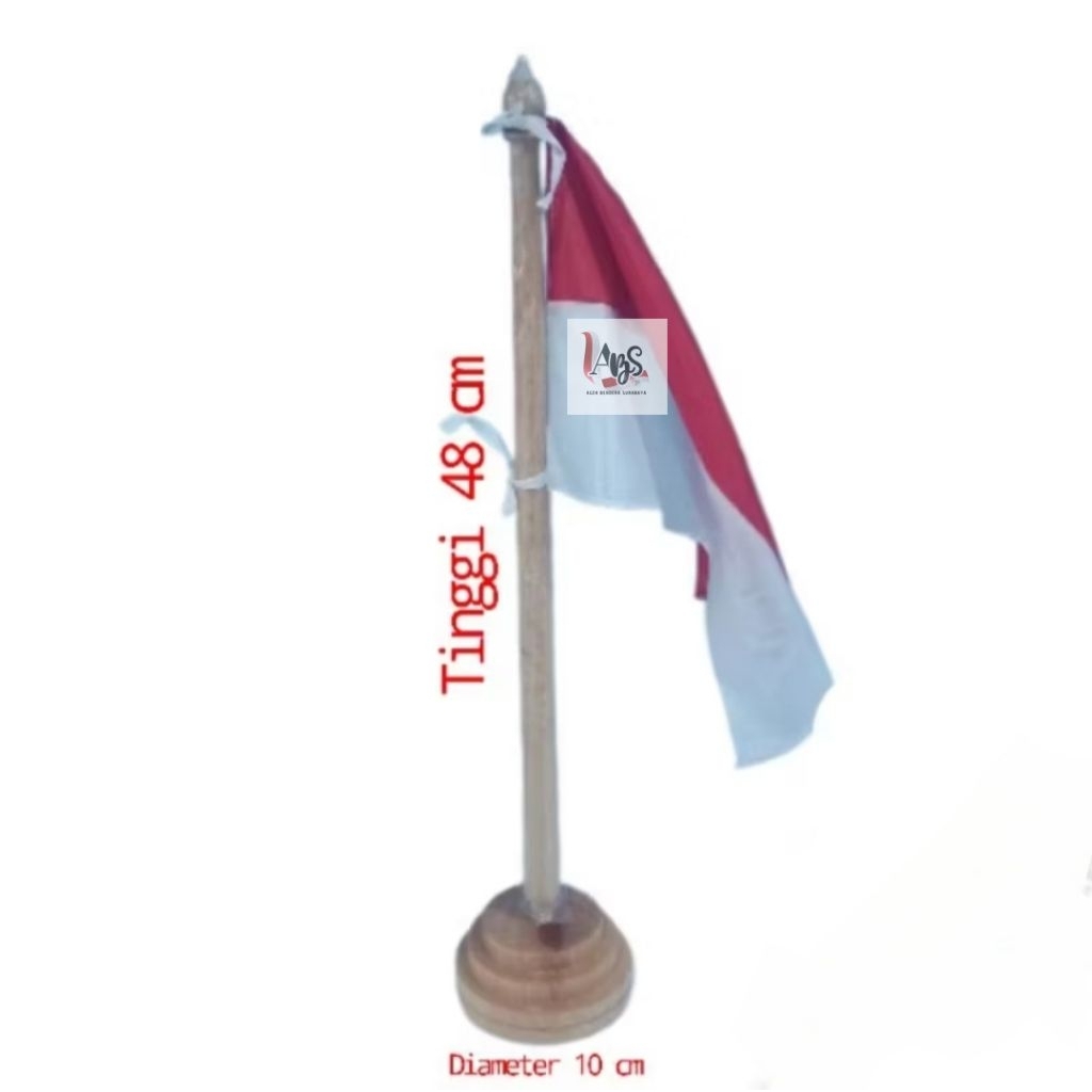 Tiang bendera meja kayu Bendera meja + bendera merah putih kecil