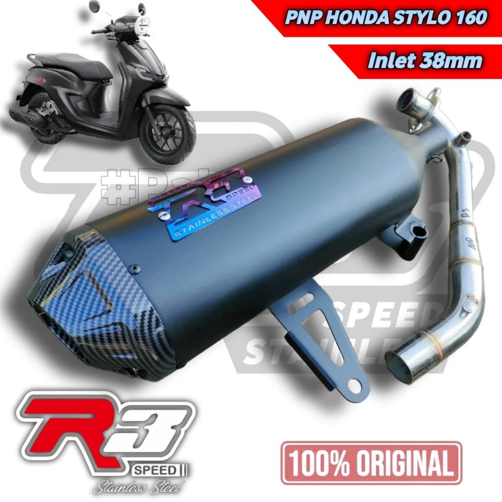 knalpot original R3 speed Stylo 160 mode silent