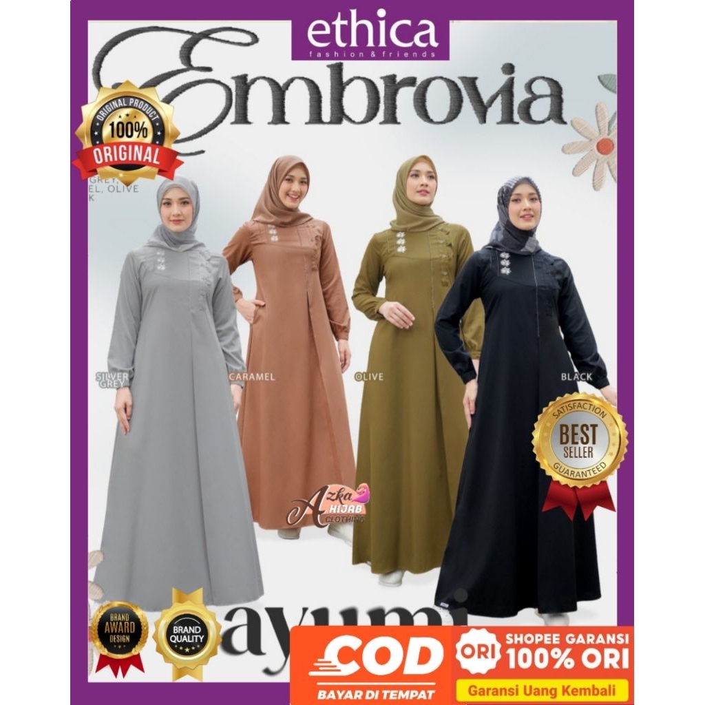 ETHICA Dress Ayumi 550 Ethica Original - Gamis Ethica Terbaru 2025 - Baju Gamis Premium - Gamis Rema
