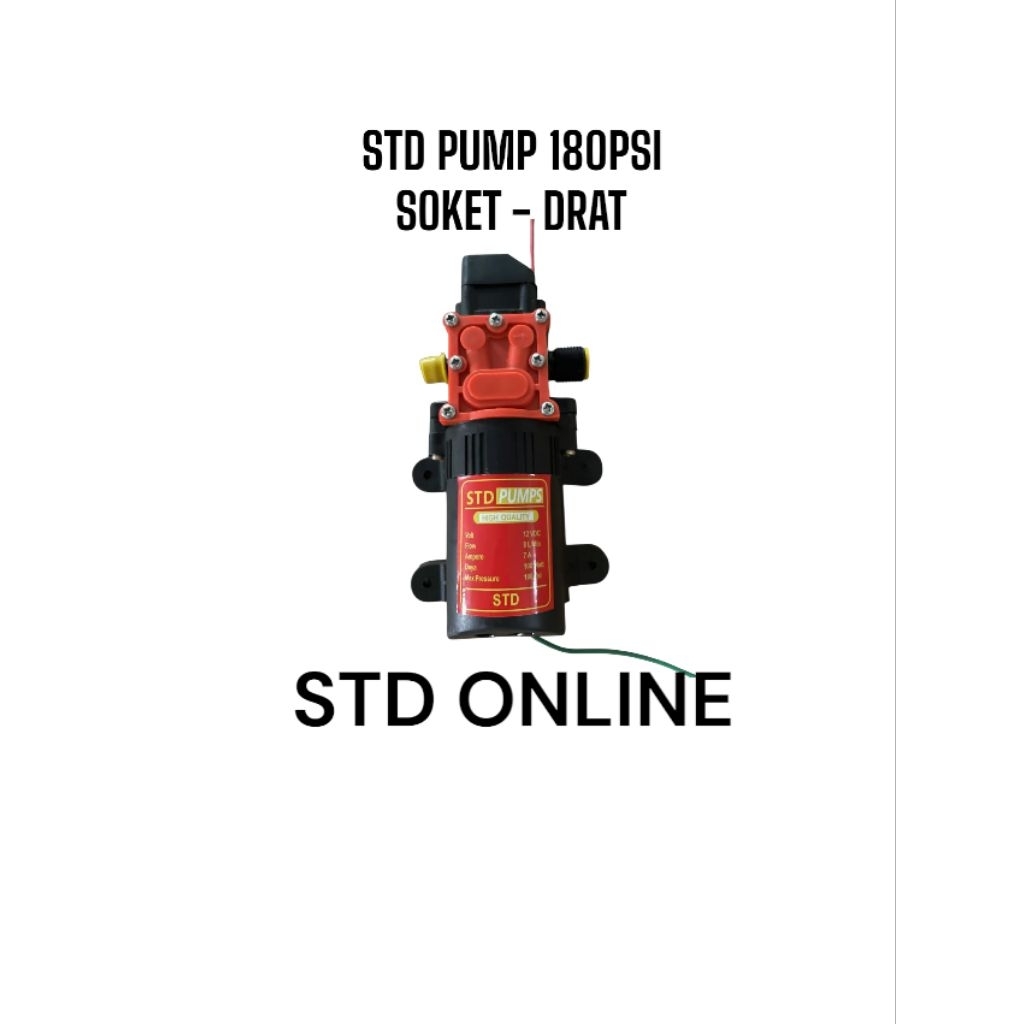 Pompa dinamo Dc 12v 180 PSI Red pump ( Soket- Drat )