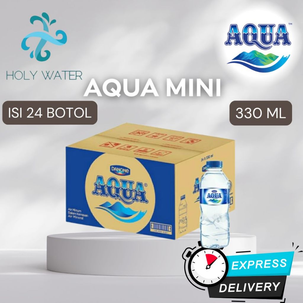 

(INSTANT / SAMEDAY) AQUA 330 BOTOL MINI DUS ISI 24 BOTOL - READY AQUA GELAS CUP CUBE 220ML, 1500 MILI, 600ML, 330 ML Air Minum Kemasan Botol Minuman