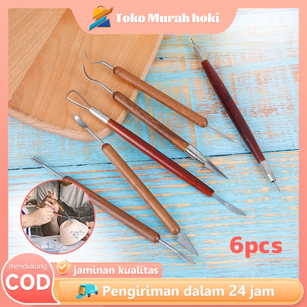 

6pcs Alat Ukir Clay Pahat Seni Peralatan Lengkap Clay Sculpting Tools Untuk Patung Tanah Liat