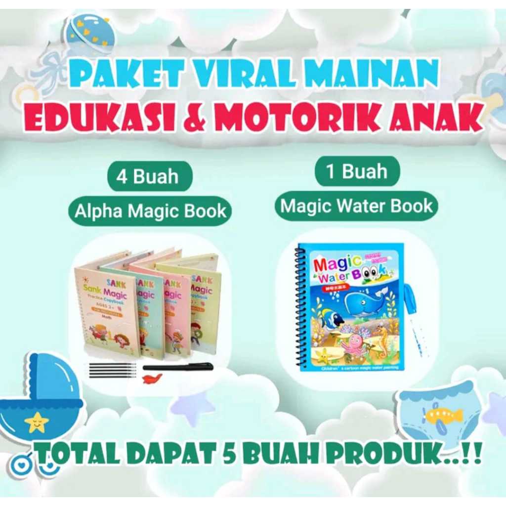 

(PS) Paket Edukasi Lengkap 5 Buku Anak Belajar Menulis / Menggambar Dan Menghitung Untuk Latihan Membaca dan Menulis Anak Belajar Edukasi