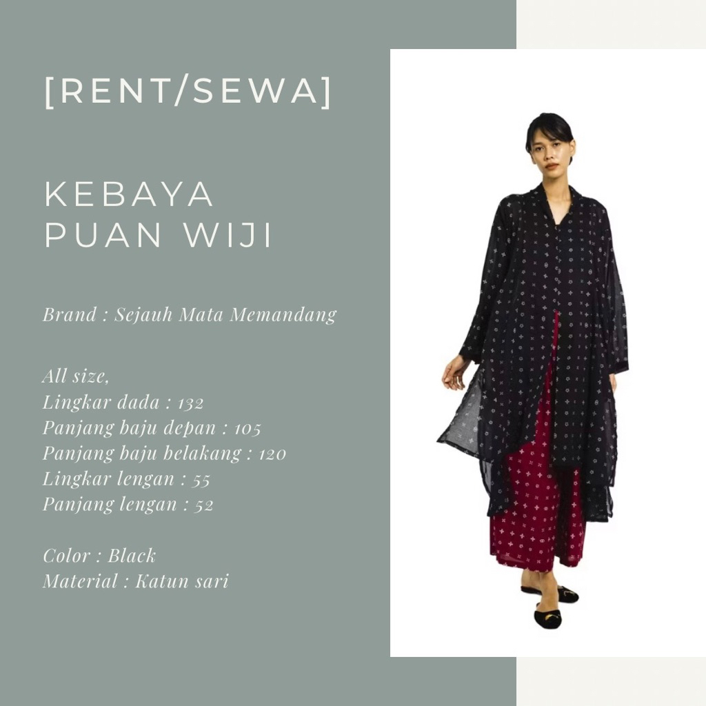 (Sewa/Rent) Kebaya puan wiji hitam sejauh mata memandang preloved second