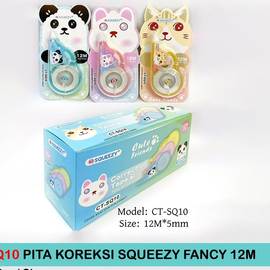 

Tip Ex Pita SQUEEZY CT-SQ01 Motif/ Animal Cute Clear Correction Tape 5mm x 12M