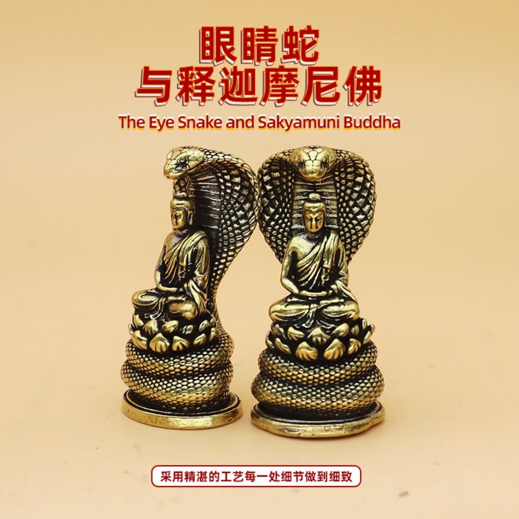 Patung Buddha Ular Naga Bahan Dari Logam Kuningan