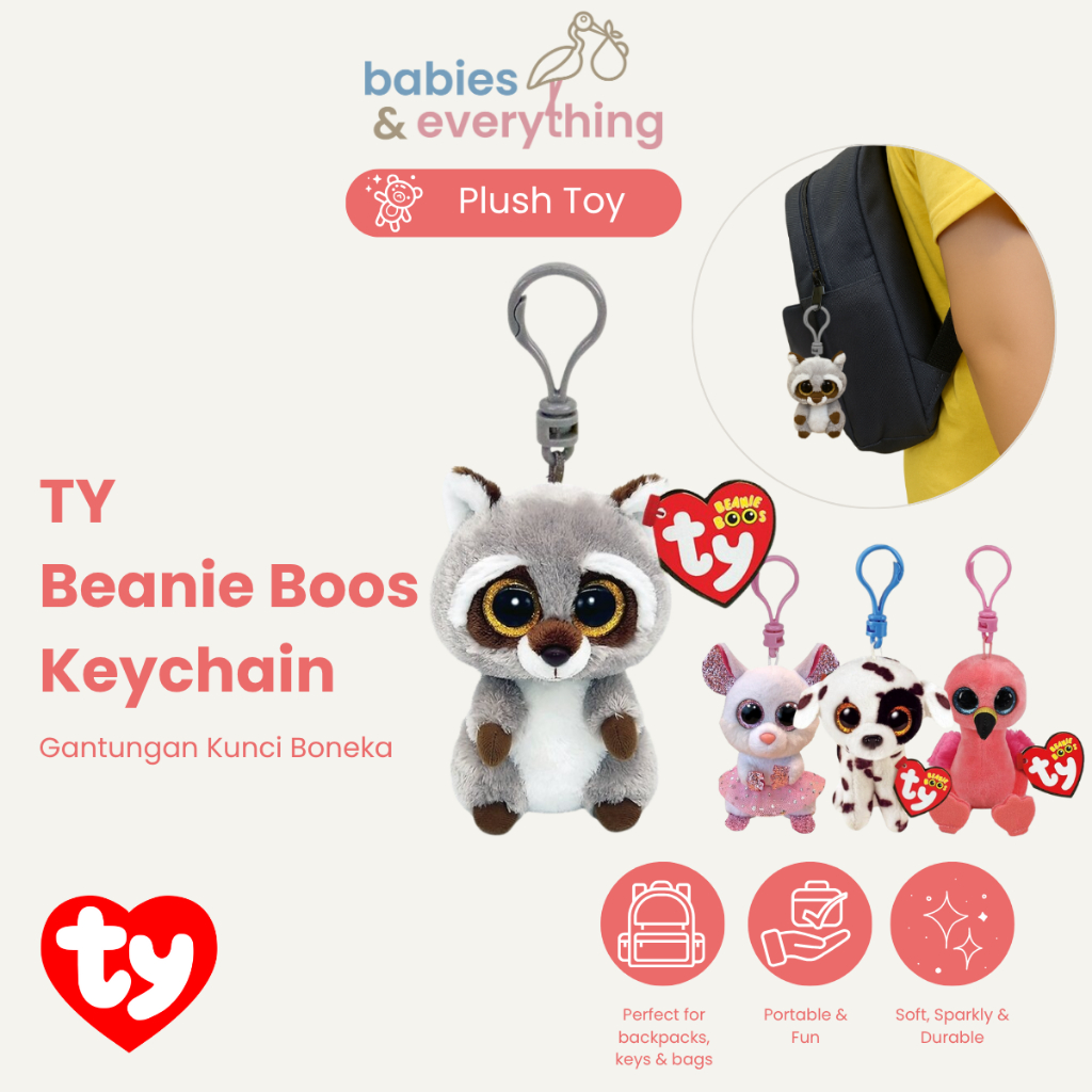 TY Beanie Boos Keychain - Gantungan Kunci Boneka Bentuk Aneka Hewan