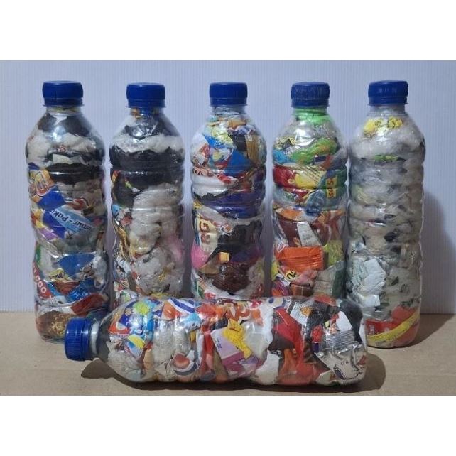 Ecobrick Botol Aqua 600ml Berat 200-250 Gram