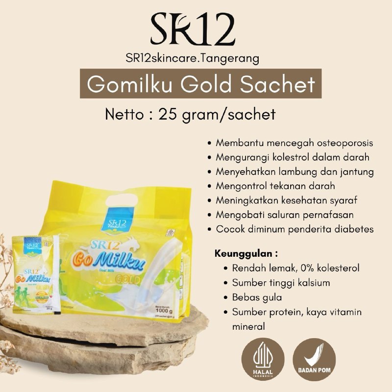 

Go Milku Gold Kemasan Sachet 25gram Susu Kambing Ettawa Khusus Lansia