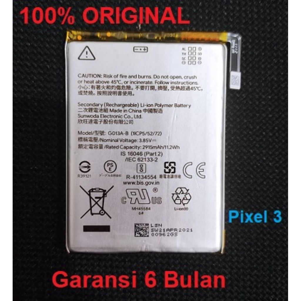 GOOGLE Battery Google Pixel 3 Pixel3 G013A-B Original
